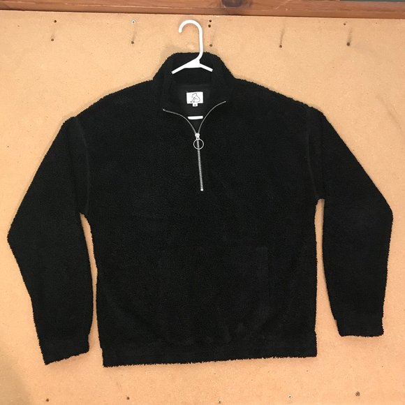 faux shearling half zip sweater men's M - Picture 1 of 4